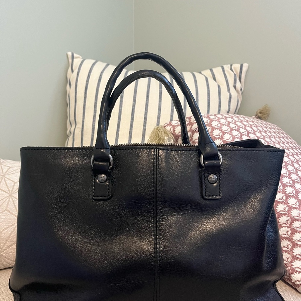 Patricia Nash Black Leather Tote with Structured Design
